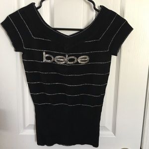 Bebe logo sweater top